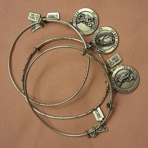 Bundle of 3 Alex and Ani Rafaelian Silver Bracelets